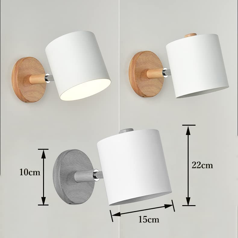 ブラケットライト コンセント式 壁掛け照明 直径15cm 壁付け照明 E26 電球付属 明るさを調節 LED スポットライト ヴィンテージ照明  北欧ビンテージ アンティーク照明 間接照明 インテリア照明 コード付き壁掛け照明 白