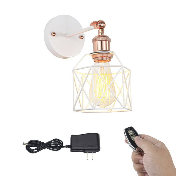 FSLiving White Wall Light Rechargeable Battery-powered Lighting with Remote Control Rental Lighting Cordless Lighting 