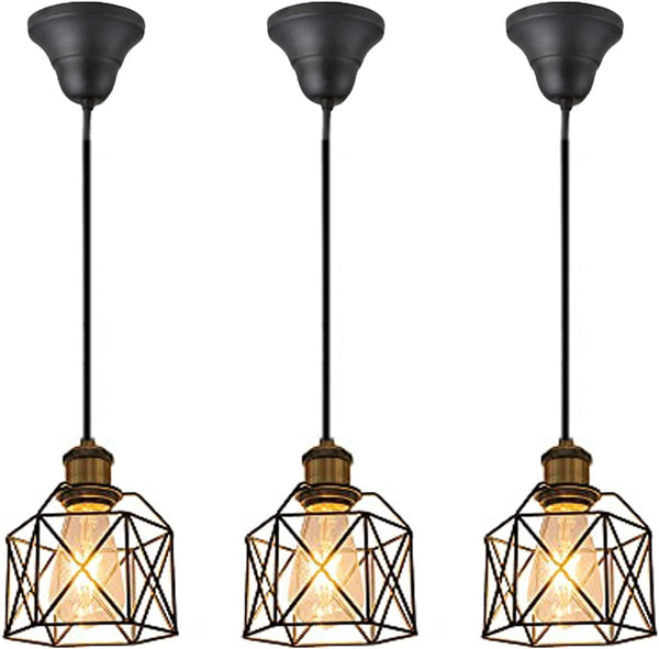 3 Pack Black Ceiling Light Retro Pendant Light Adjustable Length with Cord Storage Cup Interior Lighting Scandinavian Pendant Lamp Stylish Interior Lighting Fixture Ceiling Lighting Hanging Light E26 Kitchen LED Electric 