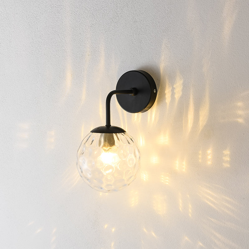 FSLiving モダン ガラスブラケットライト コンセント式 ライト 北欧風 照明 壁付け照明 ウォールライト ウォールランプ LED電球対応  おしゃれ 照明器具 玄関灯 1灯 E26 ボール形