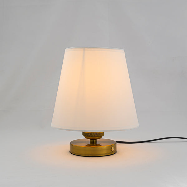 FSLiving Desk Lamp Campaign Dimmable Timer Function Rental Friendly Outlet Type Switch Included Retro Stylish E26 Base Gold Lamp Socket Lamp Shade