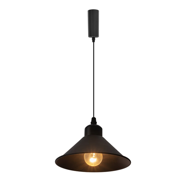 Black retro pendant light, adjustable length, cord storage cup included, interior lighting, Scandinavian pendant lamp, stylish, interior use, hanging light, E26, kitchen, LED, electric, duct rail light 